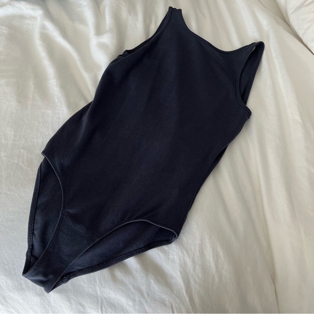 Aritzia Community backless tank bodysuit navy